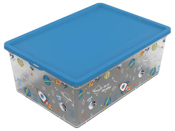 Контейнер с крышкой Qutu Light Box Space Fun, 10л