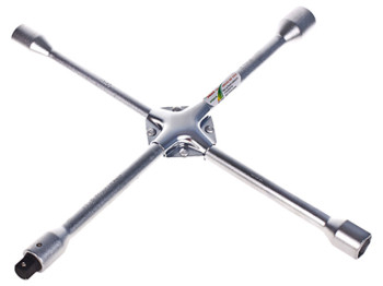 Ключ балонний хрест посилений HANS 17,19,21,22мм з перехідником під 1/2" 1474DH-16