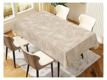 Клеёнка Style, ПВХ на тканевой основе, 1.40×20 м, абстрактный узор, цвет бежевый