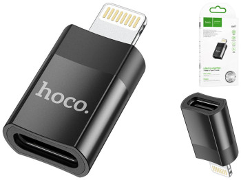 Перехідник Hoco UA17 iP Male to Type-C female USB2.0 adapter Колір Чорний