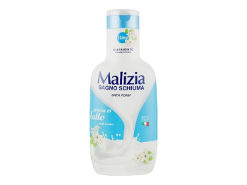 Гель-пена Malizia bath foam milk cream, 1 л, с молочными протеинами, аромат десертный