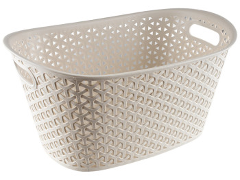 Корзина-плетенка с ручками 36,8х25х16,5см бежевая 84529L