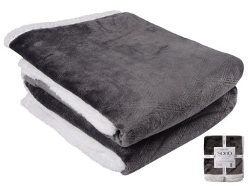 Одеяло флисовое Soho Plush hugs Graphite, 150x200см, 6900068787384