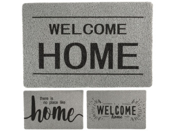 Коврик придверный Home, резина, 38×58см, цвет серый