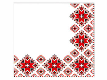 Салфетка La Fleur Вышивка красная 33х33см 2 слоя 16шт