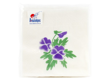 Салфетки "Альбатрос" двухслойные белые Джулия "Фиалка" 25x25см 25шт (200)