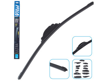 Щетка стеклоочистителя бескаркасная VITOL ULTRA 18, 45см, 13 адаптеров (VU-18450)