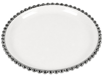 Блюдо фарфоровое Pearls, круглое с рельефным краем, 25,4 см