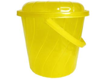 Відро з кришкою Хмаринка, поліпропілен харчовий, 8л, 25×23см, колір жовтий