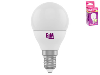 Лампа світлодіодна куля ELM Led 18-0092 G45 6W цоколь-Е14-маленький, теплий білий світ