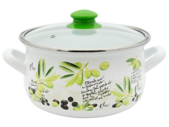 Кастрюля эмалированная со стеклянной крышкой Infinity Оливия D22см 4,8л 74625