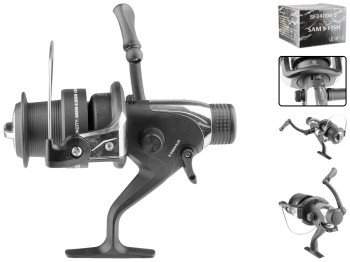 Катушка Sams Fish фрикцион задний и передний, с бейтраннером 3bb 5000 графитовая шпуля