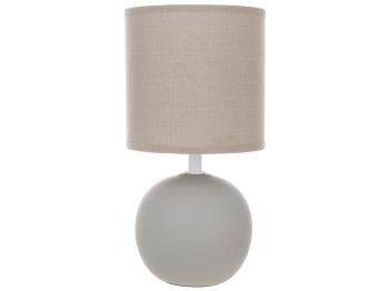 Лампа настільна з порцеляновою основою і тканинним абажуром, 25,5см, колір - сірий