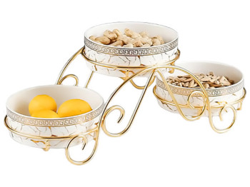 Подставка для фруктов и десерта Corinthian трехярусная 47x19x18,5см