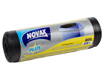 Мусорные пакеты 60л "Novax" Plus Extra Strong 15шт