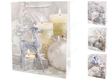 Пакет новорічний паперовий M New Year stories, 26x32x10см