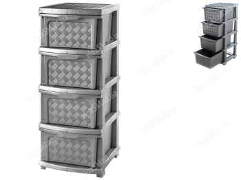 Комод R plastic Компакт Плюс на 4 ящика, металлик, 34x40x86см, 04006