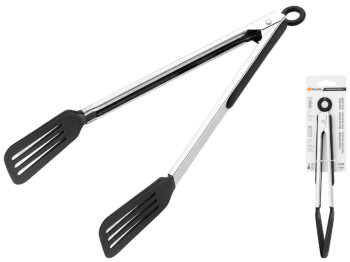 Щипцы кухонные Family, нержавеющая сталь 410 и PP, 33,5×13,3см, цвет черный