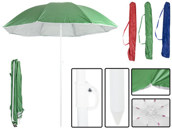 Зонт пляжный система Ромашка антиветер D2м серебряное напыление, в чехле (однотон)