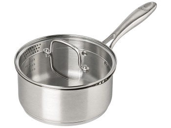 Ковш Pyrex Infinity, из нержавеющей стали, с крышкой, 18 см, 1,5 л