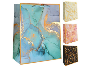Пакет подарунковий паперовий XL Golden marble 59х44х17см