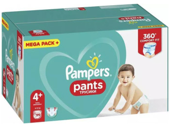 Подгузники-трусики одноразовые для мальчиков и девочек Pampers Pants Размер 4+ Maxi Plus 9-15кг 99шт