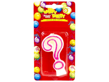 Свечка для торта "Розовая глазурь" "?" Помічниця "Happy party" 7,5см 46677