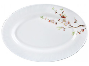Блюдо стеклокерамическое Японская вишня овальное 14 36х25см 61122