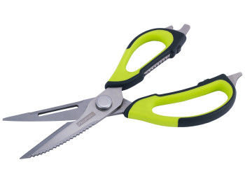 Ножницы универсальные Kamille из нержавеющей стали с пластиковыми ручками и чехлом на магните 25см