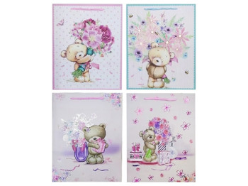 Пакет подарочный бумажный M Sweet Teddy 26x32x10см