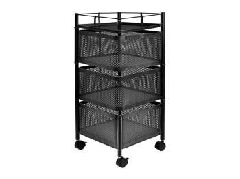 Етажерка на колесах Cube 3 яруси, 27×27×65см, чорна