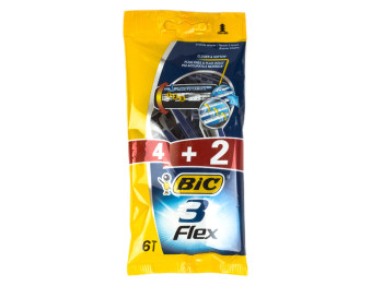 Станки для бритья Bic "Flex 3" 3 лезвия (цена за набор 4+2шт)