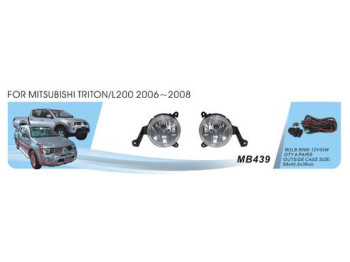 Фары дополнительные MB-439 для Mitsubishi Triton/L200 (2006-2008), HB4 (9006), 12V, 55W, с проводкой