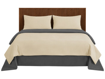 Комплект постельного белья Soho, семейный, Beige, Dark gray, 150х200 см, 5 предметов