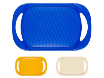 Поднос прямоугольный пластиковый 43х25,5х4см (цвета ассорти)