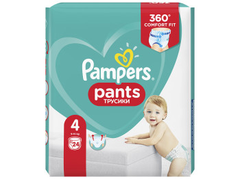 Подгузники-трусики одноразовые для мальчиков и девочек Pampers Pants Размер 4 9-15кг 24шт