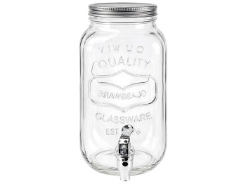 Лимонадник Viva Lemonade, стекло, с краном и крышкой, 3л