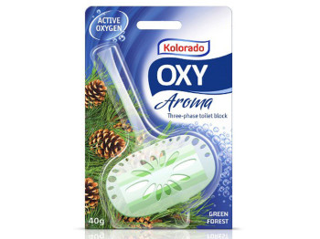 Трёхфазный блок для туалета Kolorado Oxy Aroma "зеленый лес" 40гр