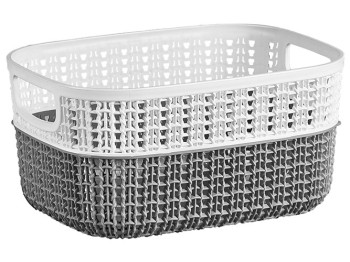 Корзина двухцветная PlastArt вязанка прямоугольная 29x21x15см 6,8л