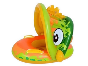 Надувний плотик для плавання Жабеня з регульованим навісом, 65см