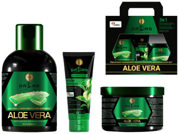 Набор подарочный Dalas Aloe Vera (шампунь 500мл, маска 500мл, крем для рук 75мл)