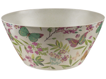 Миска бамбуковая глубокая Бабочки D24см