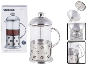 Френч-пресс Ofenbach из нержавеющей стали и стекла 1л