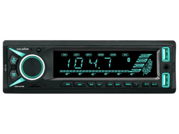 Автомагнітола Celsior CSW-2414M, MP3/SD/USB/FM, Bluetooth, підсвічування бірюзове, колір чорний