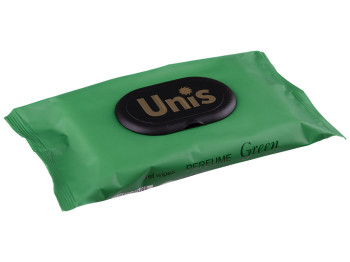 Вологі серветки Unis Perfume Green антибактеріальні 24шт з клапаном