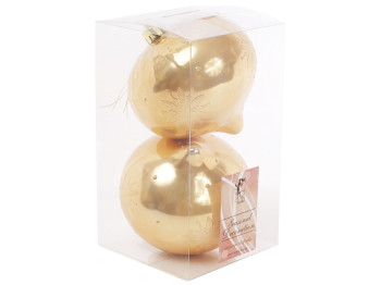 Набір ялинкових прикрас 10см, колір - яскраве золото, перламутр (ціна за набір 2шт)