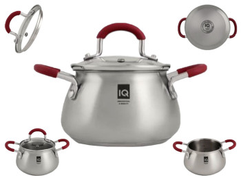 Кастрюля Iq Be Royal 1.5 л, 16 см, нержавеющая сталь, с крышкой, цвет серебристый