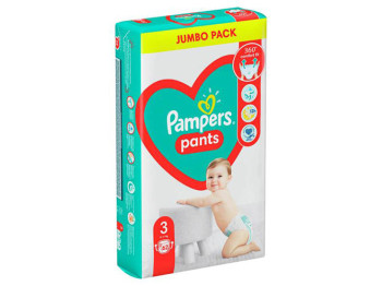 Подгузники-трусики одноразовые для мальчиков и девочек Pampers Pants Размер 3 Midi 6-11кг 62шт