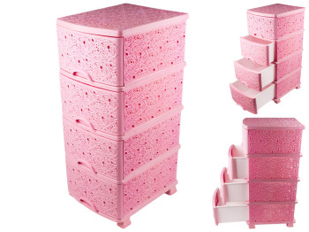 Комод Ажур - люкс (цвет - розовый) Efe plastics 47,5х37х91см