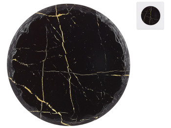 Подставка под горячее Черный мрамор, керамическая на пробковой основе, D16см